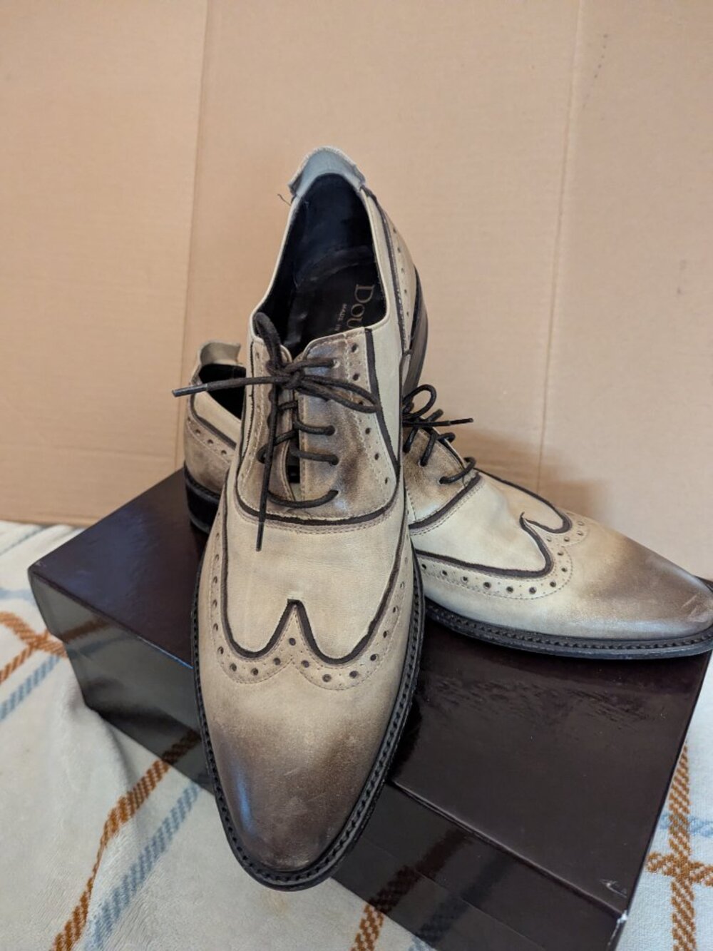 DOUCLAL'S Men's Brogue Wingtip Oxfords Made in Italy New$600, Mine used $140 (9)